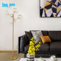 Hotel interior modern decoration glass shade golden floor lamp